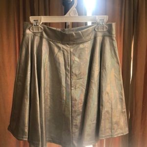 Metallic silver skirt